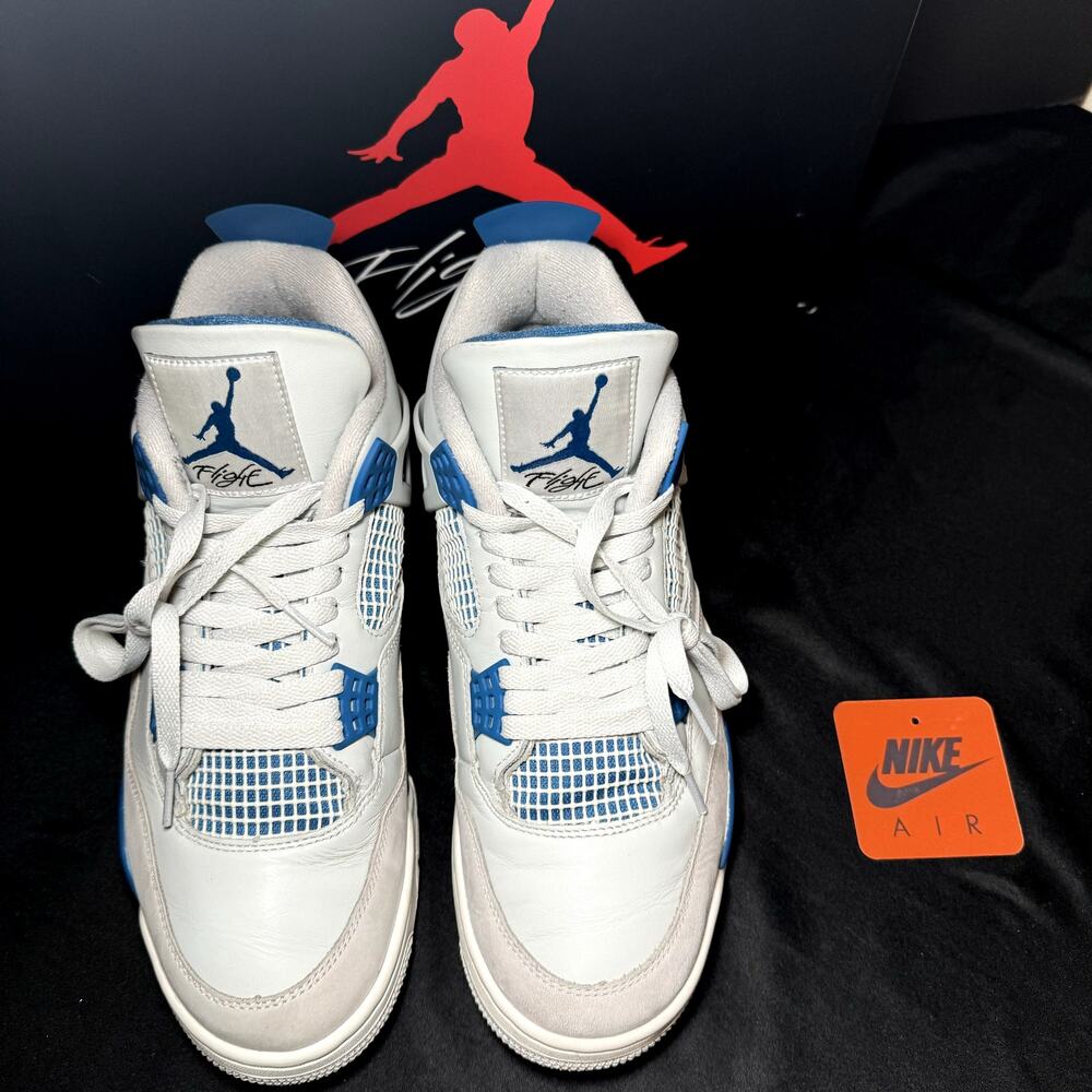 Size 10.5 - Nike Air Jordan 4 Retro Military Blue 2024 Men's Shoes - Picture 4 of 10
